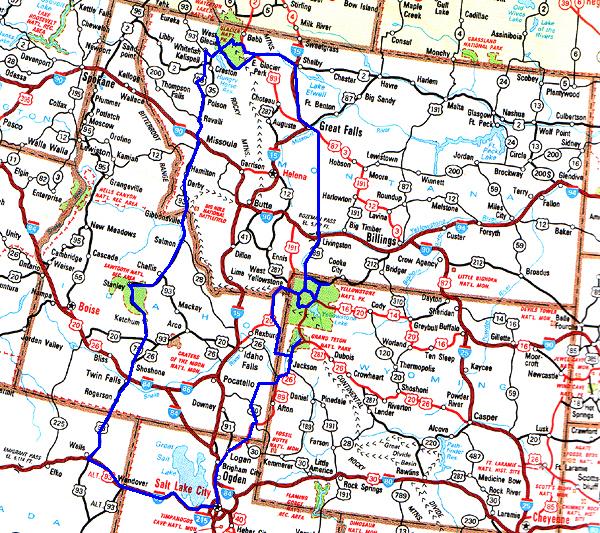 Map Of Yellowstone And Glacier National Park Tom And Jana's Yellowstone And Glacier National Parks Journal