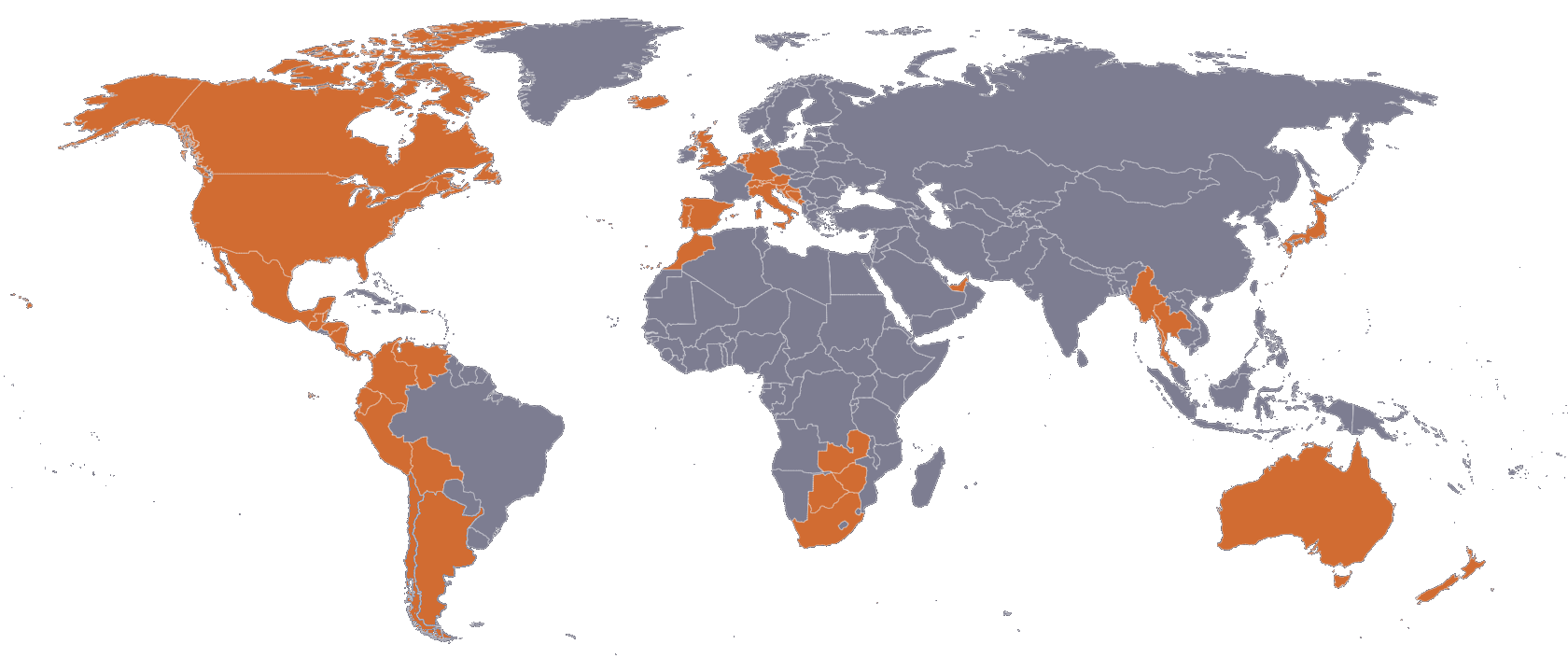 countries covered map